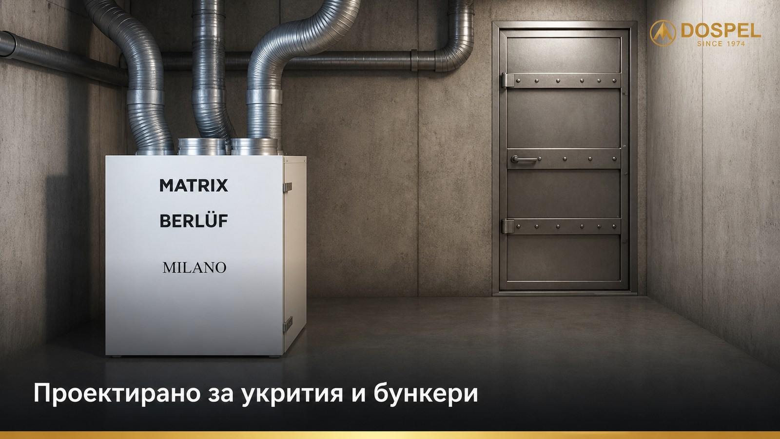 Банер Berluf Matrix проектиран за убежища и бункери